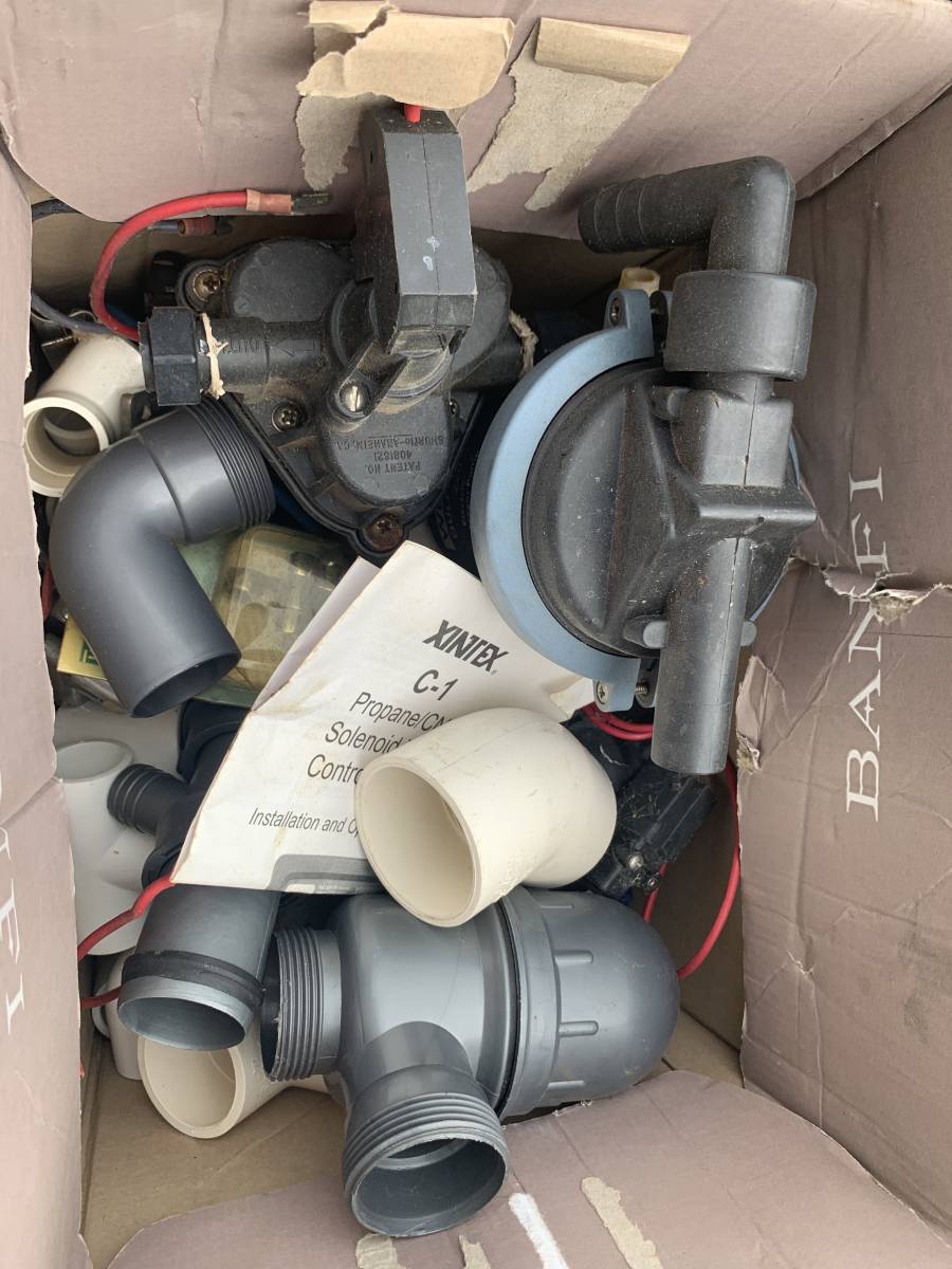 Jabsco/Par Pump Assembly w/ PVC Fittings & Wiring (Mixed Parts Lot)