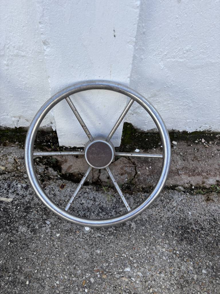 Six-Spoke Marine Boat Steering Wheel with Center Hub